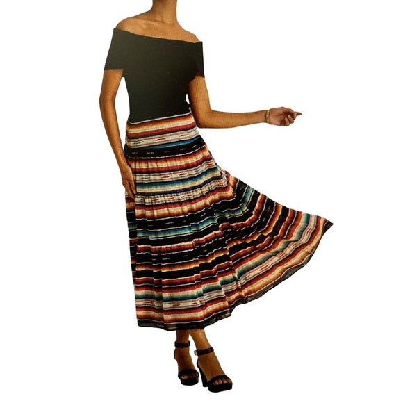 NWT LAUREN RALPH LAUREN PETITE BLANKET-STRIPE MOTIF TI BLACK varies - Picture 1 of 11